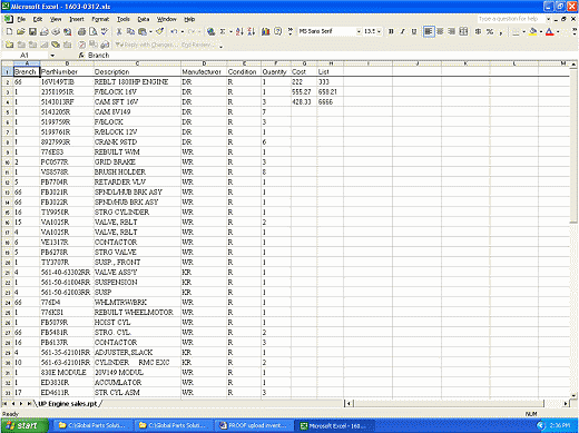 Example of Excel File Layout